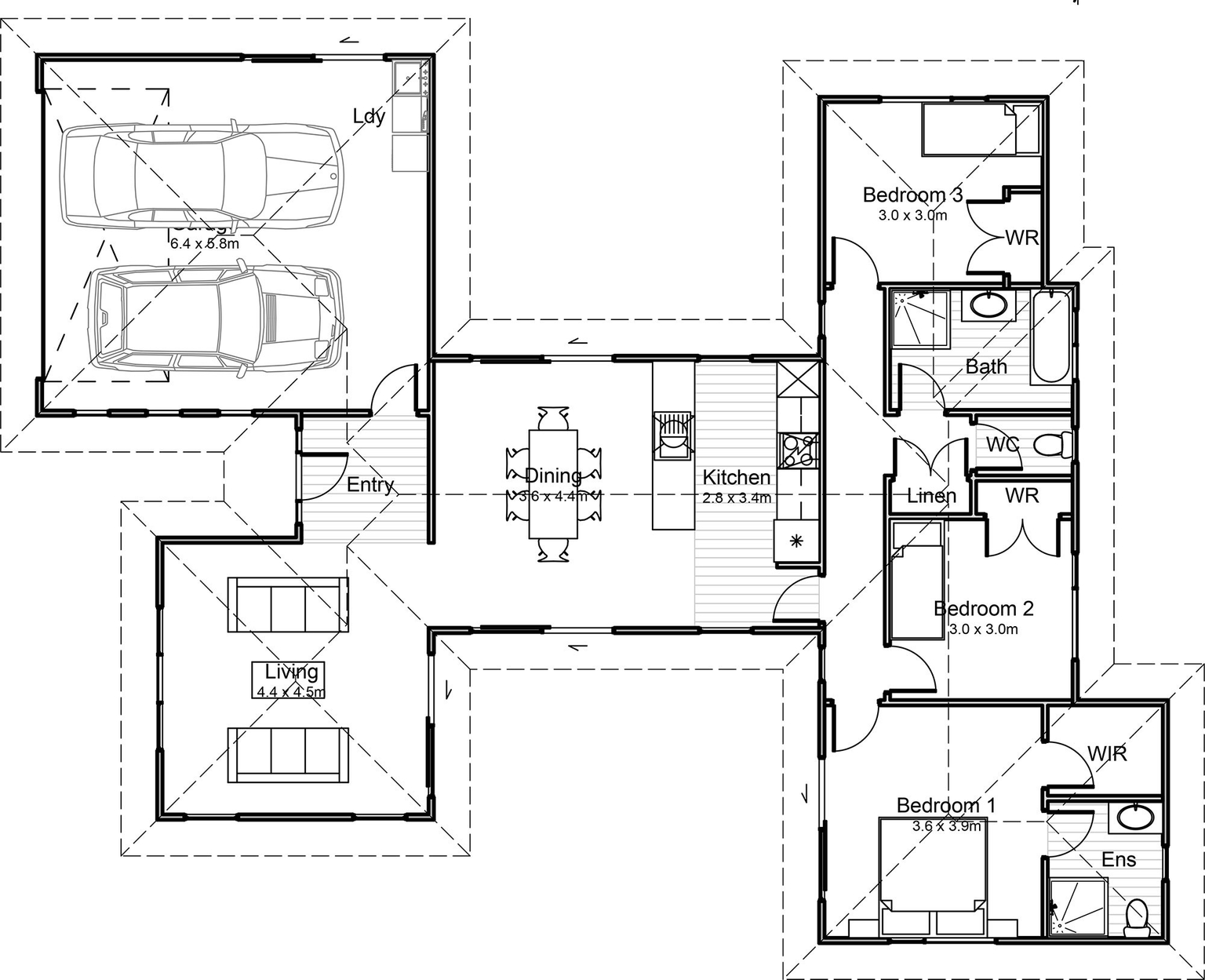 160M2 floor plan