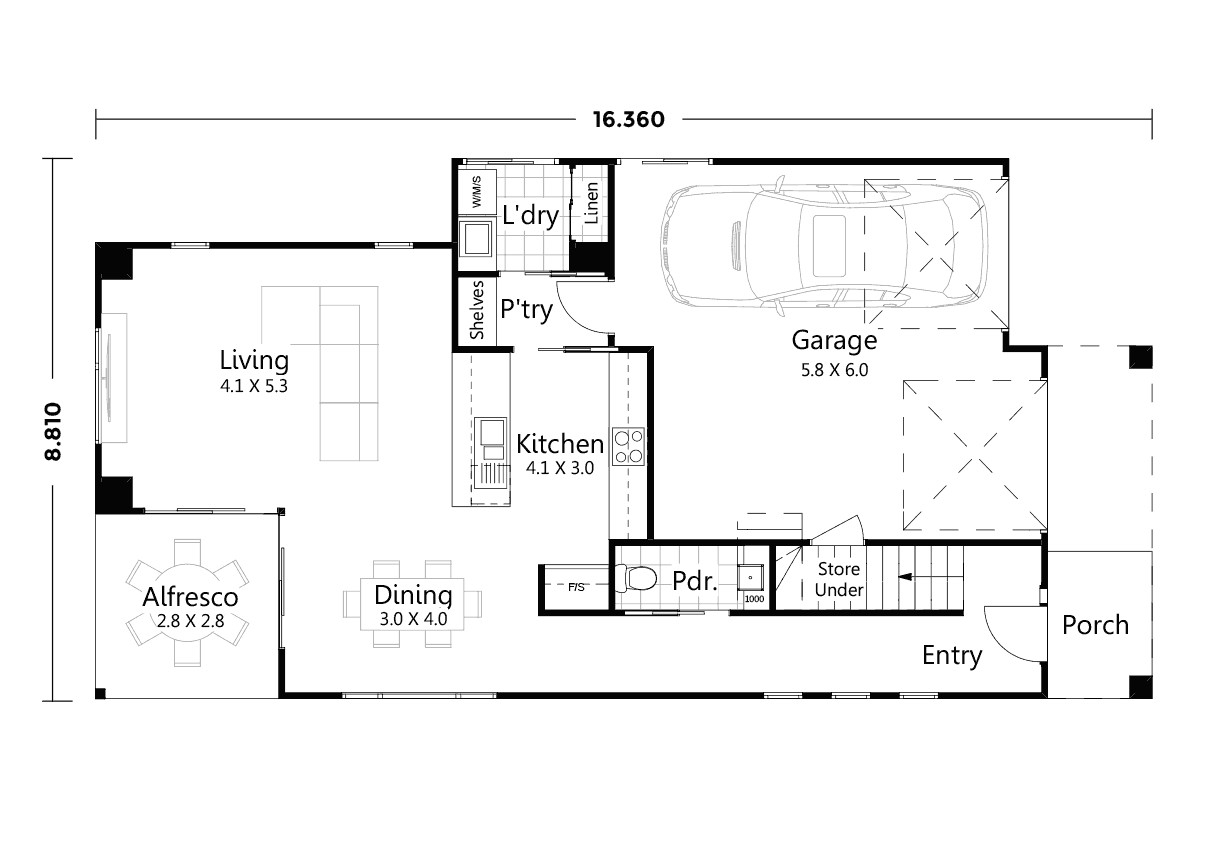 Secure Heights Traditional floor plan