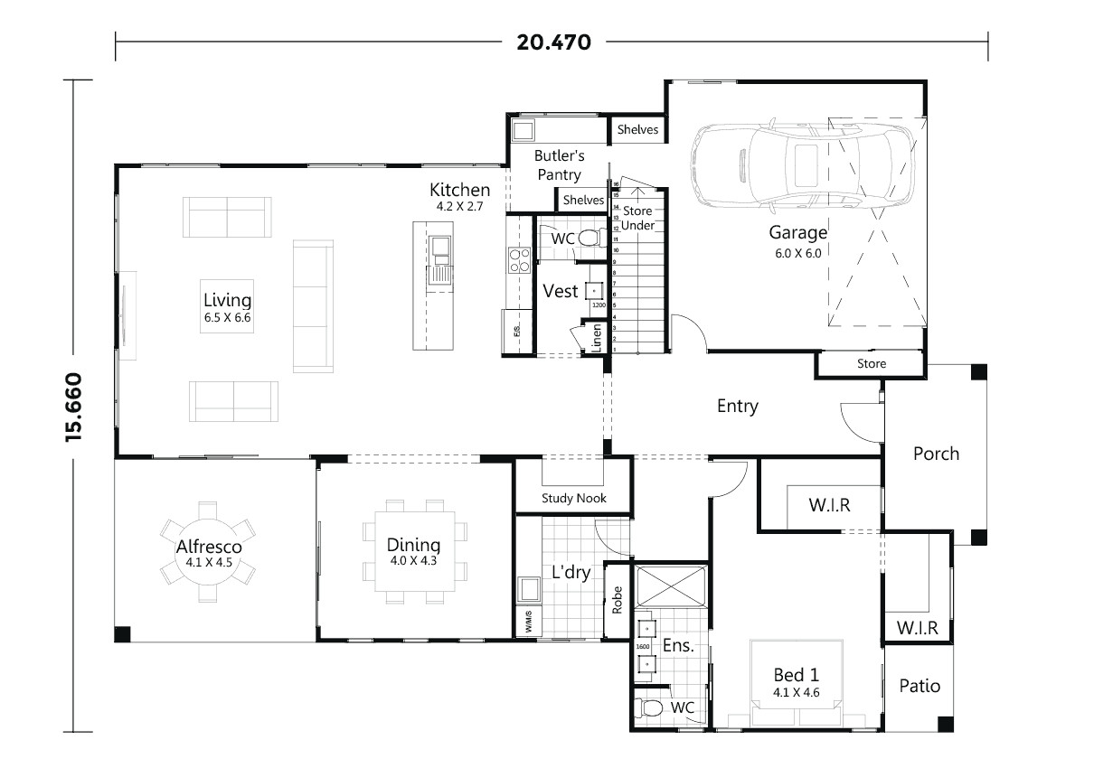 Sitting Pretty Traditional floor plan