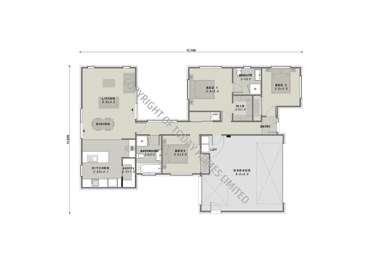 1 Rolleston Drive floor plan