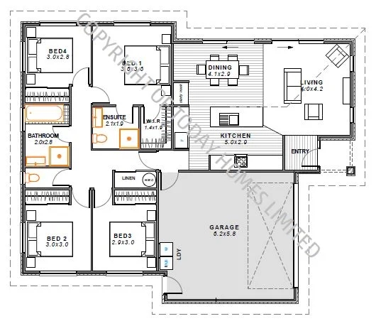 1 Rolleston Drive floor plan