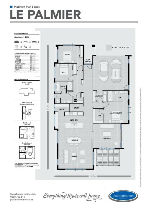 Platinum Homes, Show Home - Taranaki floor plan