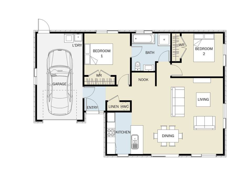 Open plan living - Kotata Heights floor plan