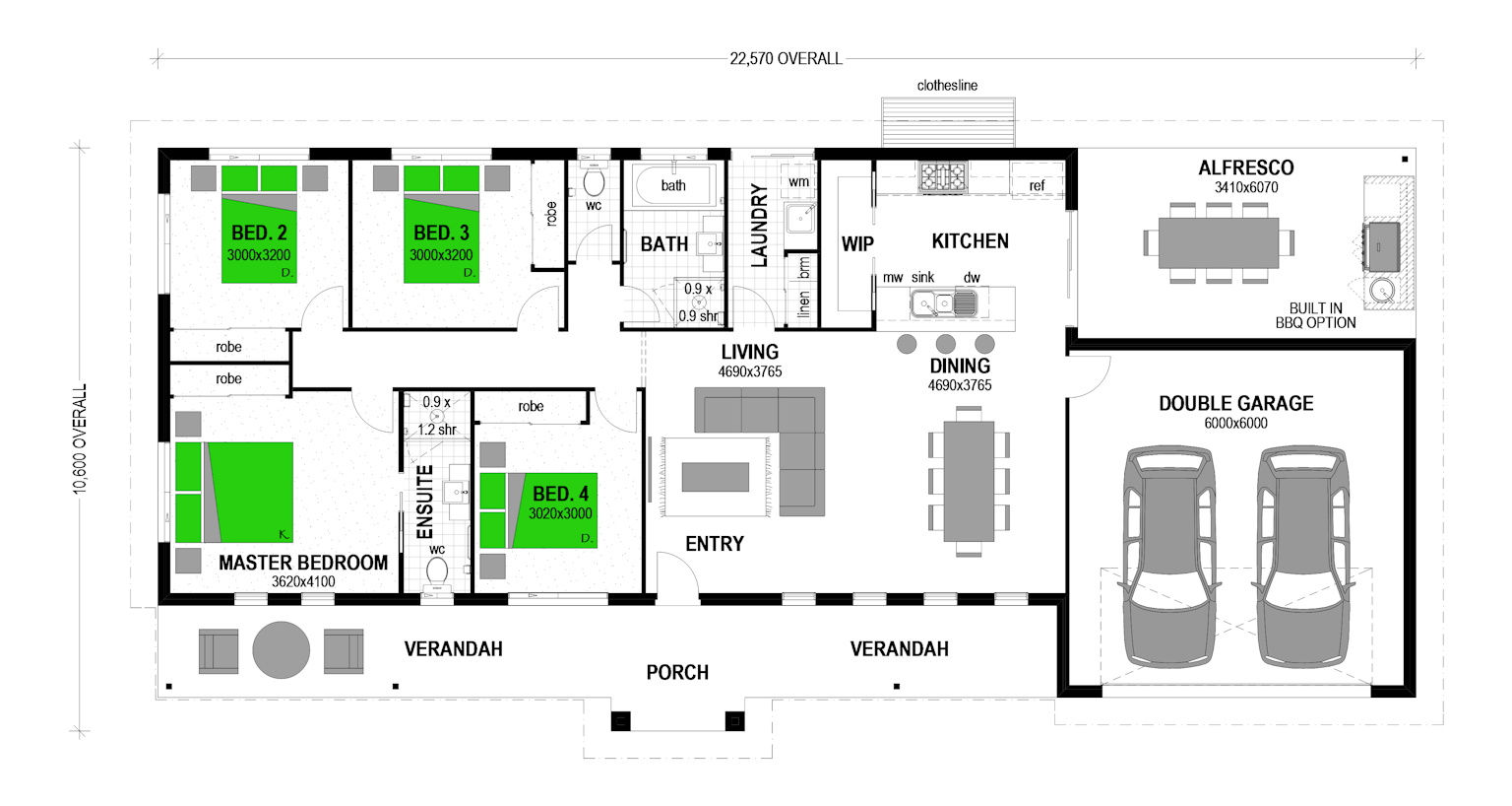 3000m2 section with big home floor plan