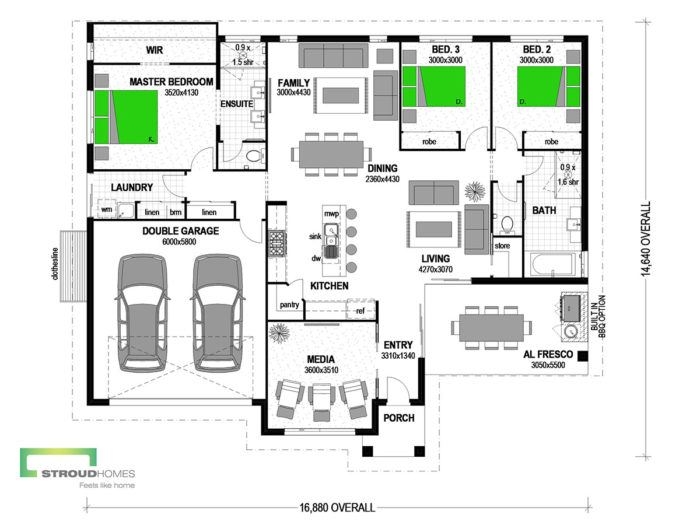 Large section, Entertainers delight floor plan