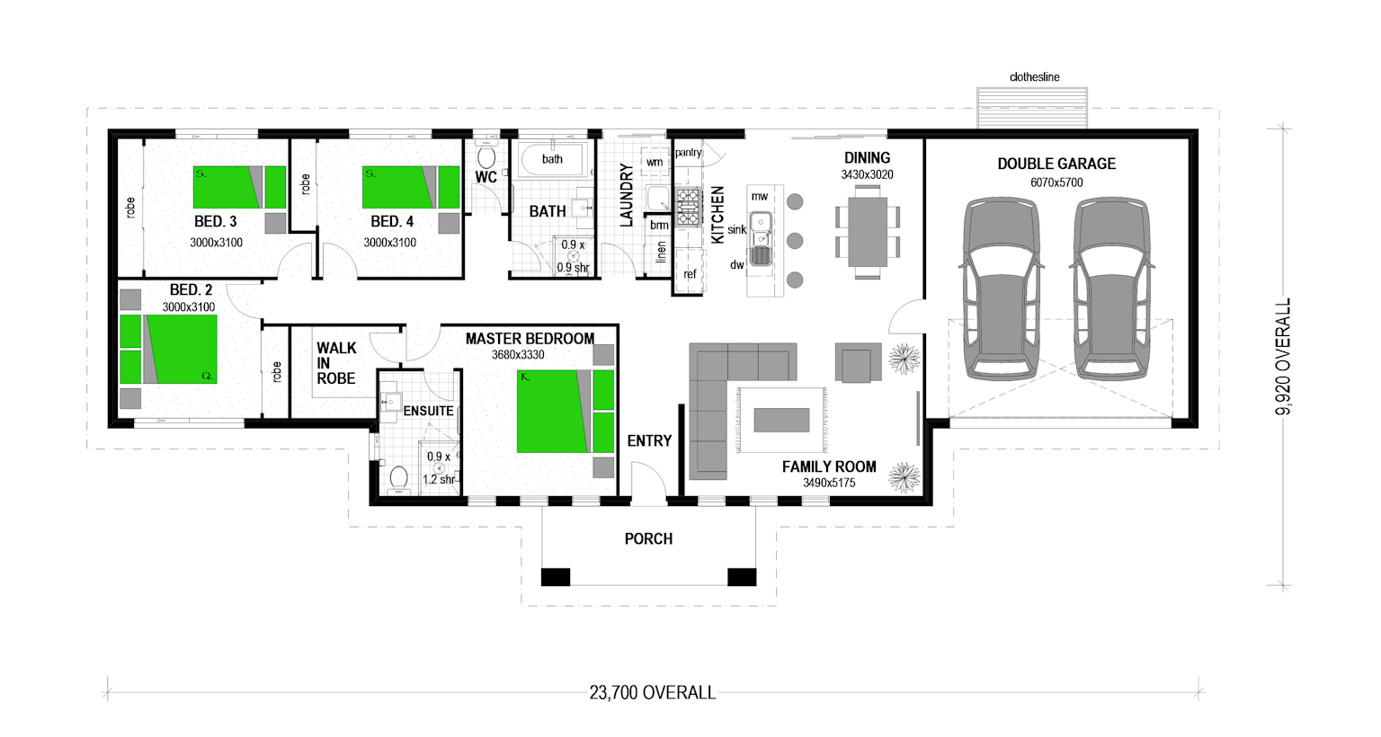Four Bedroom Home at the Beach! House & Land floor plan